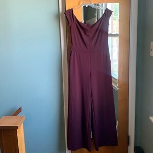 Express maroon off the shoulder jumpsuit size medium